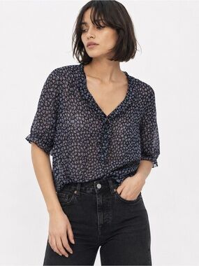 Gerard Darel Sheer Floral Top